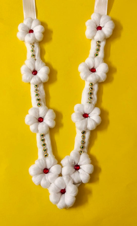 Long Cotton Vastra mala With 9 Flowers